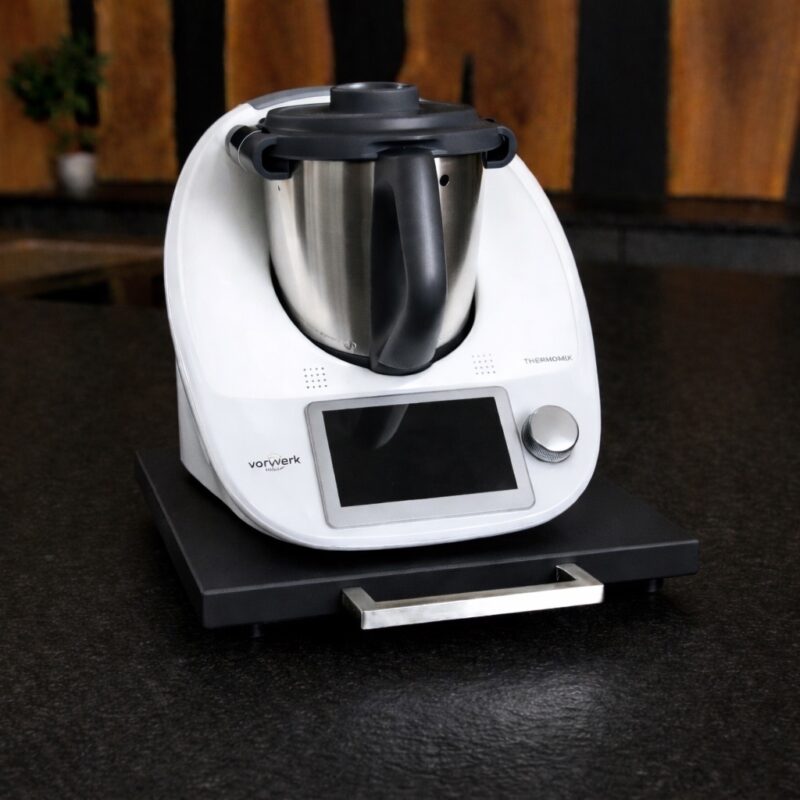 Plateau coulissant pour Thermomix – planche roulante en bois, avec Thermomix, sur plateau coulissant