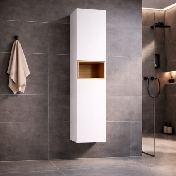 Armoire De Salle De Bains Sur Mesure, Blanc, En Chêne