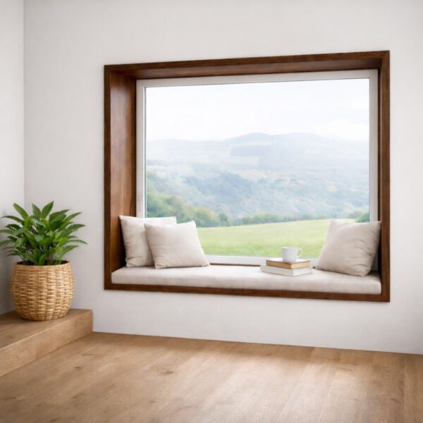 Banquette De Fenêtre En Bois Massif Sur Mesure En Noyer, Dimensions – Schéma Ou Vue De Montage