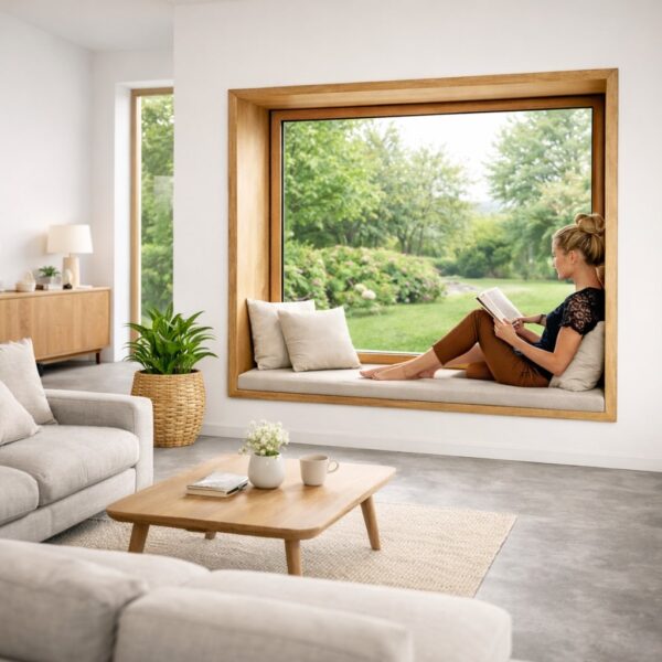 Banquette De Fenêtre En Bois Massif Sur Mesure Dimensions – Schéma Ou Vue De Montage