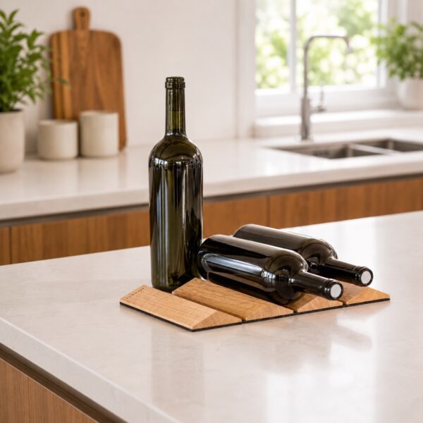 Petit Casier À Vin En Chêne Avec Feutre