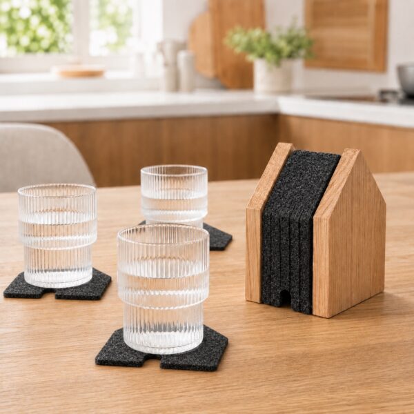 Set De Dessous De Verre Gasthaus En Chêne En Chêne – Vue Produit 4