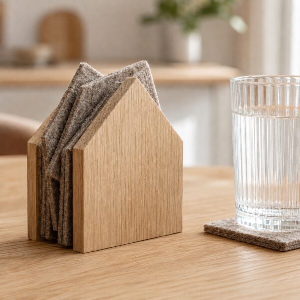 Set De Dessous De Verre Gasthaus En Chêne En Chêne – Vue Produit 3